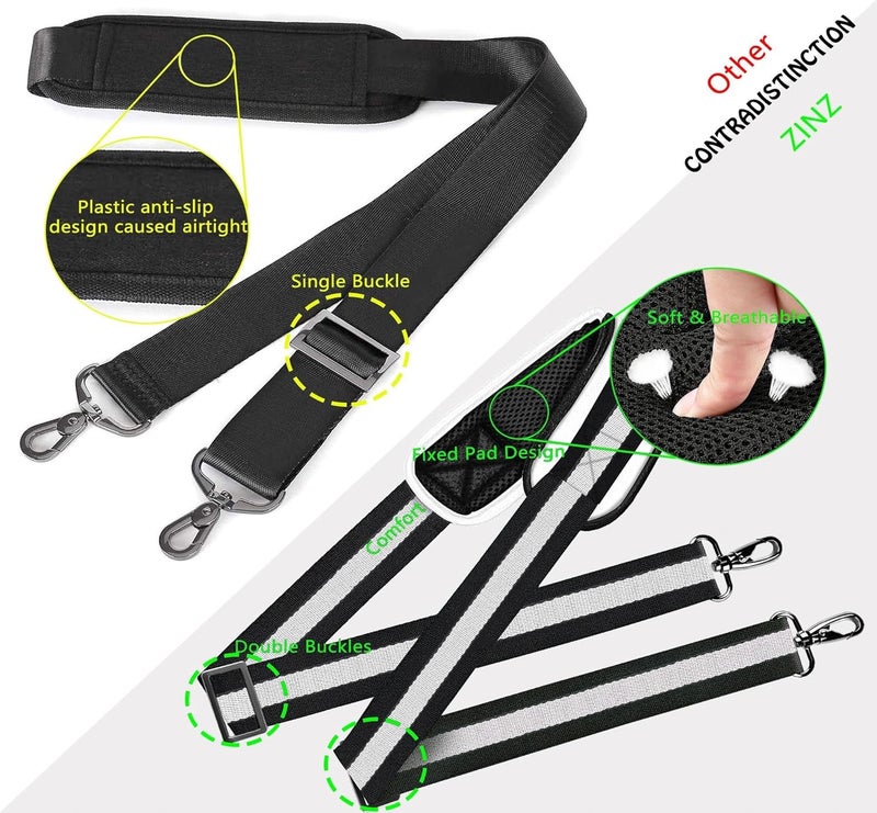 ZINZ Shoulder Strap 58" Ultra-Thick Fixed Padded and Adjustable Buckles Crossbody Strap for Briefcase Laptop Bag Luggage - Image 4